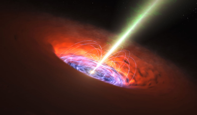 An artist's conception of an AGN, like the ones found in SDSS J0849+1114. Image: ESO/L Calcada