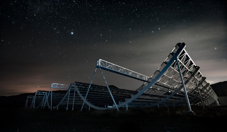 An artist's rendering of the CHIME Telescope, which has helped uncover the mysteries surrounding FRB's. Image: Andre Renard / CHIME Collaboration