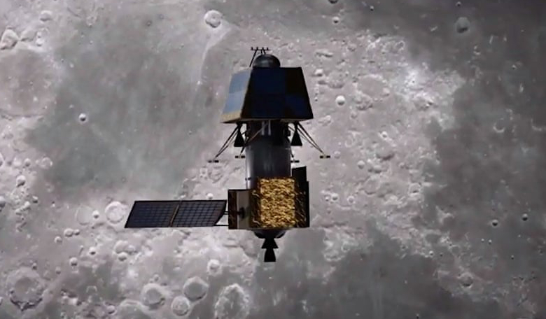 An artist's impression of India's Chandrayaan-2 in orbit. Image: ISRO