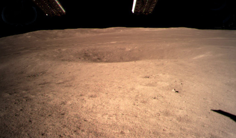 The first close shot from the surface of the Moon's far side after Chang'e-4's historic soft landing. Image: CGTN