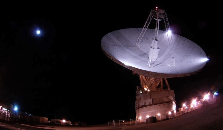 DSS-14, NASA's 70-meter antenna located at the Goldstone Deep Space Communications Complex in California, also known as the 