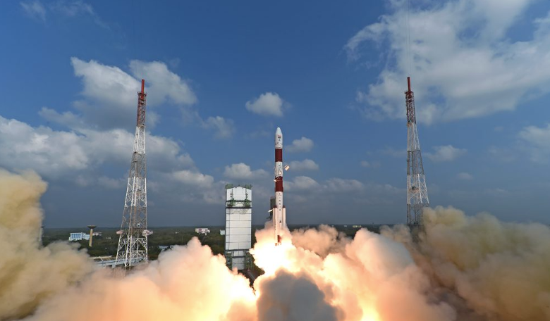 The Polar Satellite Launch Vehicle (PSLV) rocket that shot skCUBE into space. Image: ISRO