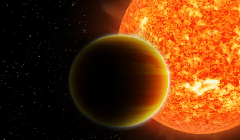 Illustration of a ‘hot Jupiter’ orbiting a sun-like star. Image: Haven Giguere, Nikku Madhusudhan