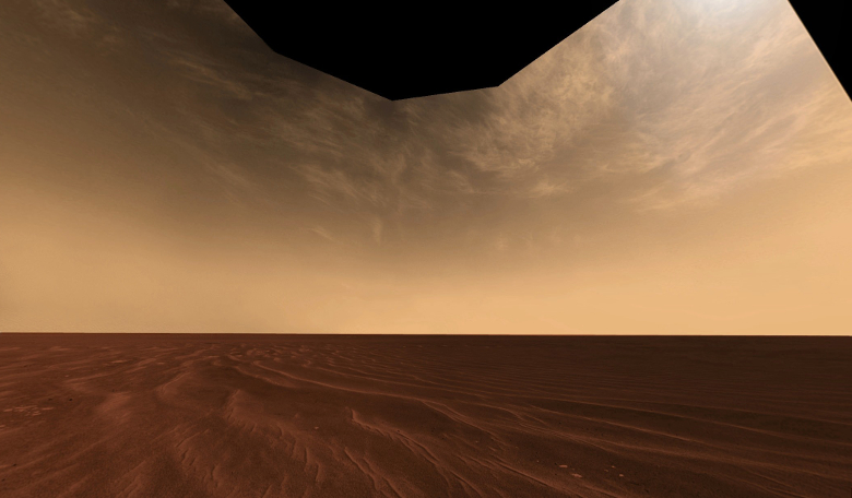 Clouds and Sand on the Horizon of Mars. Image: Mars Exploration Rover Mission, Cornell, JPL, NASA