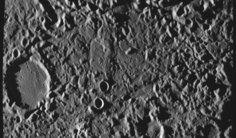 An image of the so-called 'Weird terrain' on Mercury, at the antipodal point of the Caloris basin, a region whose history has just been overturned by a new study. Image: NASA