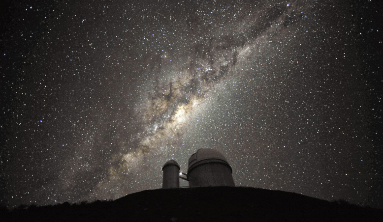 The Milky Way stretches across the sky above the European Southern Observatory's telescope in La Silla, Chile. Image: Serge Brunier / ESO via EPA