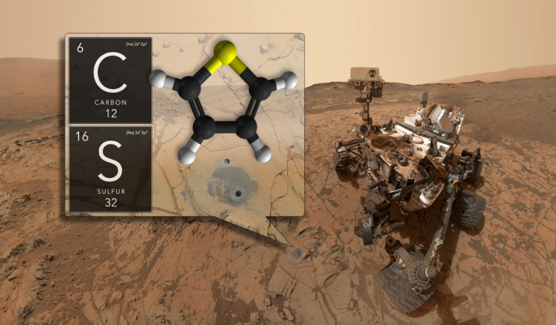 NASA's Curiosity rover has discovered ancient organic molecules on Mars, embedded within sedimentary rocks that are billions of years old. Image: NASA/GSFC