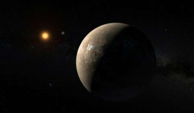 An artist's impression of the planet Proxima b, orbiting the red dwarf star Proxima Centauri, released by the European Southern Observatory on August 24, 2016  Source: Phys.org