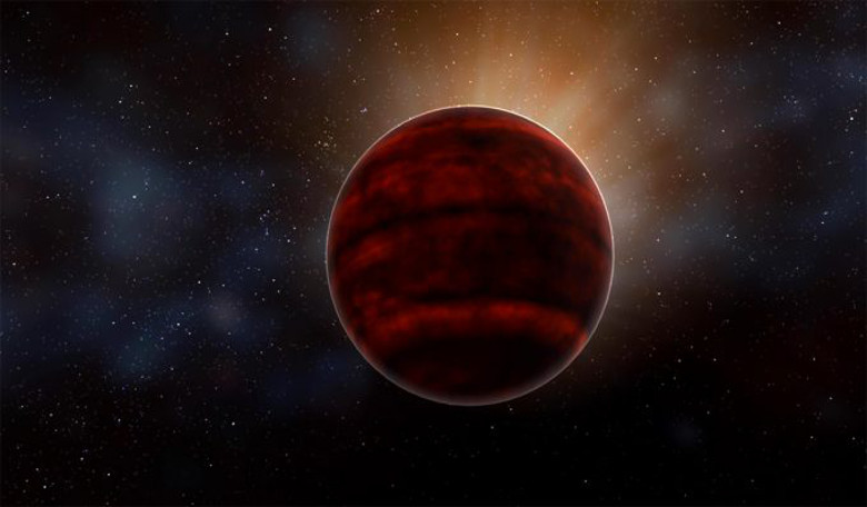 Artist impression of a red dwarf star like Proxima Centauri. New analysis of ALMA observations reveal that a powerful flare emitted from the star could have created inhospitable conditions for Proxima b. Image: NRAO/AUI/NSF; D. Berry