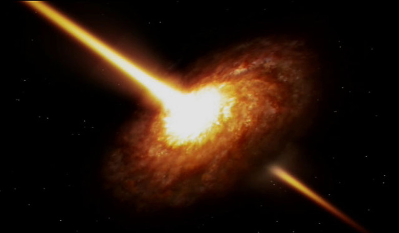 An animation of a quasar - one of the most powerful and energetic objects in the Universe. Image: ESO