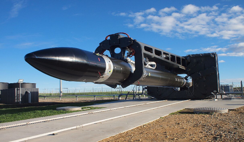 Rocket Lab's orbital-class launch vehicle Electron at Launch Complex 1, Mahia Peninsula, New Zealand