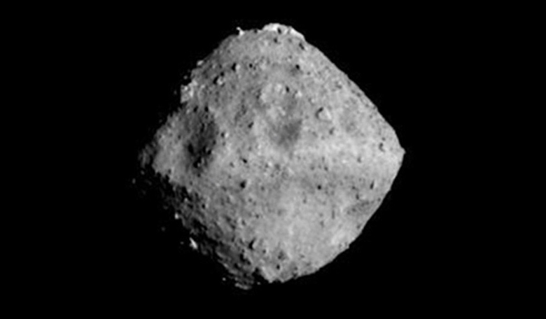 Hayabusa2 snaps this image of the diamond-shaped asteroid Ryugu at a distance of about 40 kilometres away. Image: Japan Aerospace Exploration Agency (JAXA) 