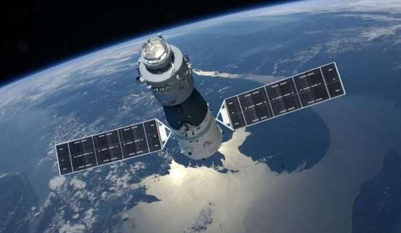 An artist’s illustration of China’s Tiangong-1 space lab in Earth orbit. Image: CMSA