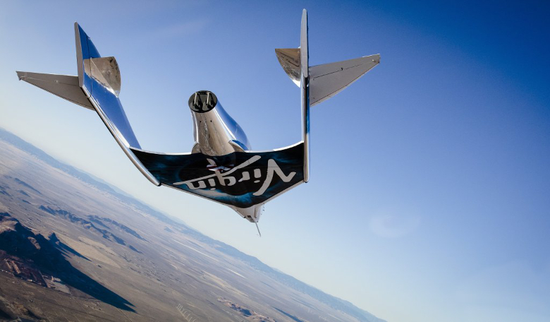 SpaceShipTwo – a reusable, winged spacecraft designed to repeatedly carry as many as eight people (including two pilots) into space. Image: Virgin Galactic