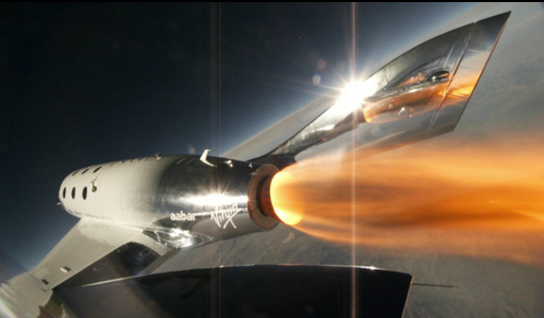 VSS Unity soaring above Earth at the border of outer space. Image: Virgin Galactic