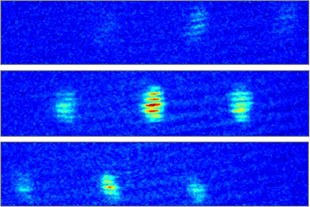 Interference patterns observed in Bose-Einstein condensate. 