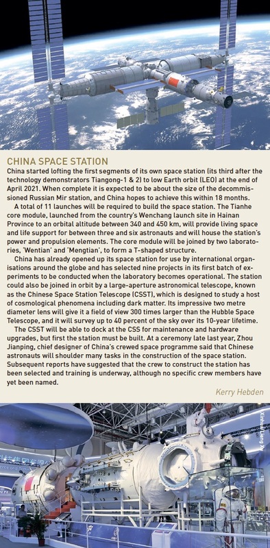 Full-size display model of the core module of China’s new space station Tianhe.