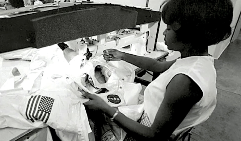 Hazel Fellows, one of the seamstresses who sewed and assembled the first American spacesuits produced by the International Latex Corporation – a company better known for making Playtex girdles and bras.