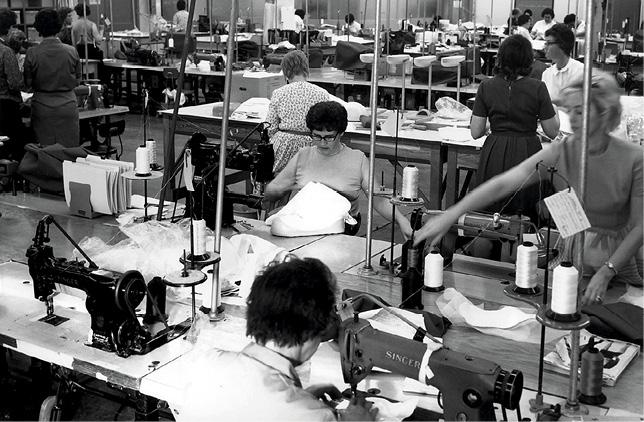 ILC seamstresses at work on the Apollo spacesuits.