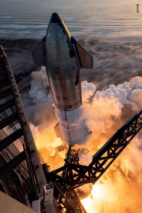 SpaceX Starship launching on its second test flight from the company’s Boca Chica launchpad in Texas, USA, in November 2023.