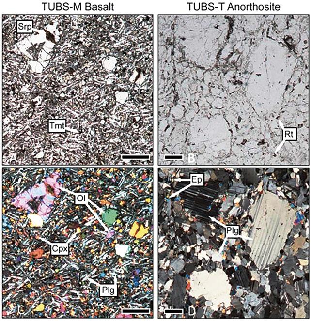 Figure 3. Thin section images of TUBS-M basalt