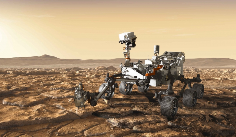 Artist’s impression of Mars 2020 rover at work. NASA