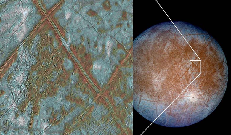 An insight into heat dissipation through ice boundaries could help scientists model the thickness of Europa's icy shell. Image Credit: NASA/JPL