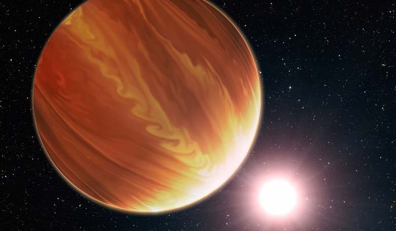 An artists illustration of an exoplanet irradiated by its host star. Image Credit:  NASA, ESA, and G. Bacon (STScI)