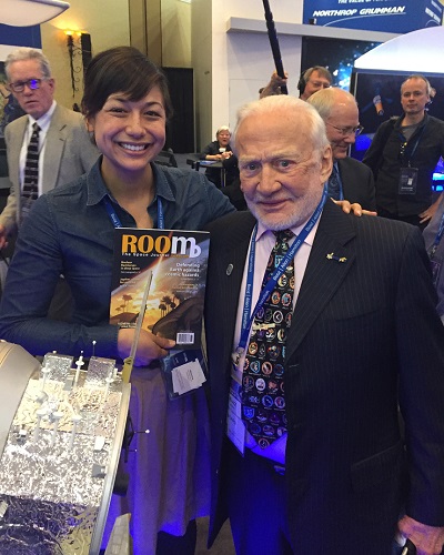 ROOM'S Tiffany Chow with US astronaut Buzz Aldrin