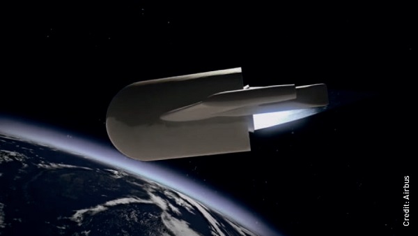 Adeline is an Airbus concept for a partially resuable spacecraft – the main engine has wings to fly home