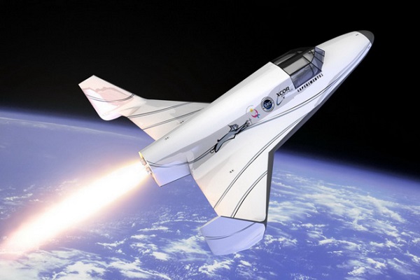 Artist impression of XCOR Lynx in orbit